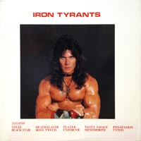 link to front sleeve of 'Iron Tyrants' compilation LP from 1984