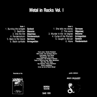 link to back sleeve of 'Metal In Rocks Volume I' compilation LP from 1988
