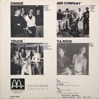 link to back sleeve of 'Rock The Nation' compilation LP from 1985