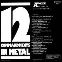link to back sleeve of '12 Commandments In Metal' compilation LP from 1985