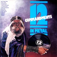 link to front sleeve of '12 Commandments In Metal' compilation LP from 1985