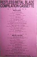Various - Restless/Metal Blade Compilation Cassette MC, Metal Blade Records pressing from 1987